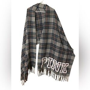 PINK Victoria's Secret Gray Plaid Scarf